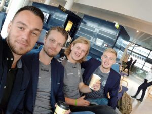 Adis, Henrik, Christian og Oliver på vej til Norge